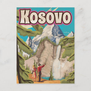 Kosovo Vintage Reiseplakat Postkarte