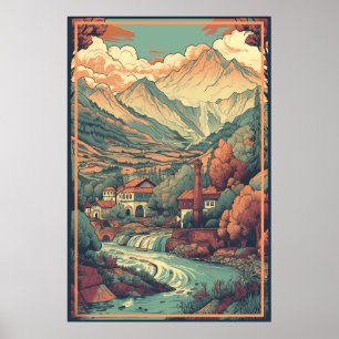 KOSOVO: Vintage Reisewerbung Poster