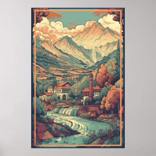 KOSOVO: Vintage Reisewerbung Poster (Vorne)