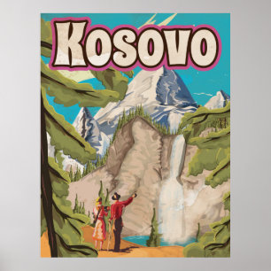 Kosovo Vintage Travel Poster