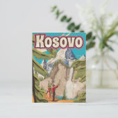 Kosovo Vintage Travel Poster Postkarte (Stehend Vorderseite)
