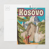 Kosovo Vintage Travel Poster Postkarte (Vorne/Hinten)