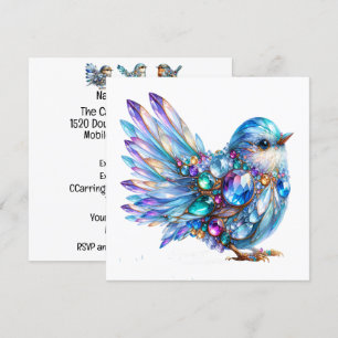 Kostbare Bling-Vögel Themen-Einladung Einladung