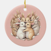 Kostbare Bunnies in einer gemütlichen, pastellfarb Keramik Ornament (Hinten)