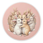 Kostbare Bunnies in einer gemütlichen, pastellfarb Keramikknauf (Vorderseite)
