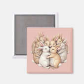 Kostbare Bunnies in einer gemütlichen, pastellfarb Magnet (Vorderseite/Rückseite)