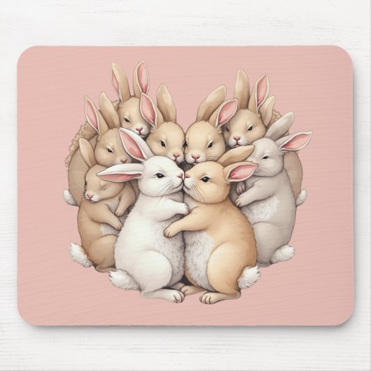 Kostbare Bunnies in einer gemütlichen, pastellfarb Mousepad (Vorne)