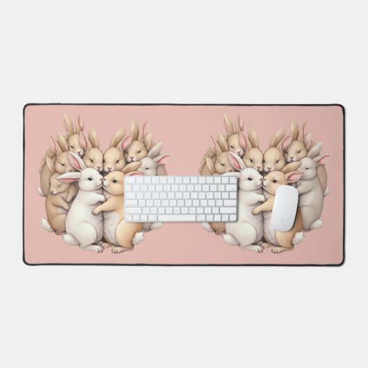 Kostbare Bunnies in einer gemütlichen, pastellfarb Schreibtischunterlage (Tastatur & Maus)