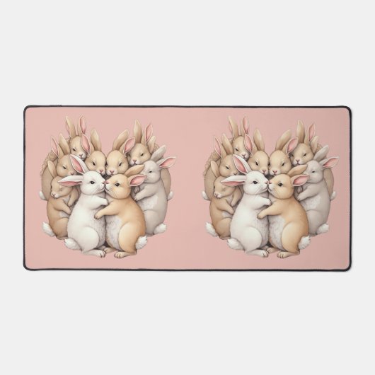 Kostbare Bunnies in einer gemütlichen, pastellfarb Schreibtischunterlage (Vorderseite)