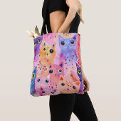 Kostbare bunte Katzentuppe | Whimsical Feline Tasche (Von Nahem)