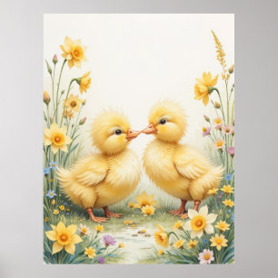 Kostbare Ducklings-Wanddekoration Poster