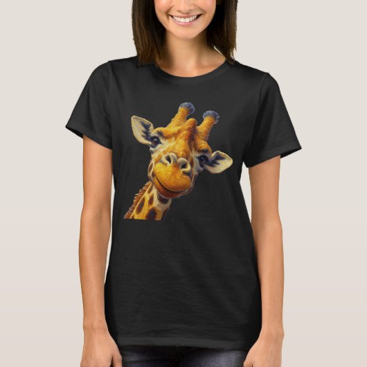 Kostbare Giraffe T - Shirt Ölgemälde (Vorderseite)