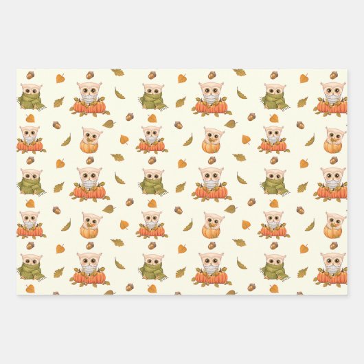 Kostbare Herbsthüllen 2 Papierblätter Geschenkpapier Set (Vorderseite)