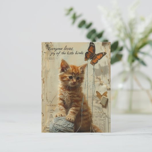 Kostbare Ingwer-Kitte mit Schmetterlingsgemischen  Postkarte (Stehend Vorderseite)