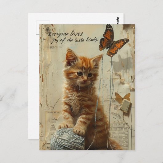 Kostbare Ingwer-Kitte mit Schmetterlingsgemischen Postkarte (Vorne/Hinten)