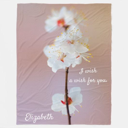 Kostbare japanische Aprikosenblüten Fleecedecke (Vorderseite)