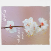 Kostbare japanische Aprikosenblüten Fleecedecke (Vorderseite (Horizontal))