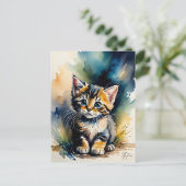 Kostbare Kätzchenmalerei Postkarte (Stehend Vorderseite)