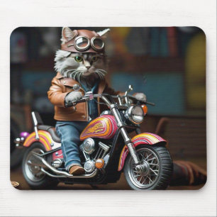 Kostbare Katze auf Vintager Motorrad-Maus-Pad Mousepad