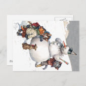 Kostbare Katzen Gebäude ein Schneemann Postkarte (Vorne/Hinten)