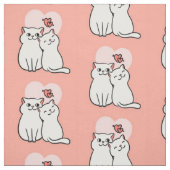 Kostbare Katzen im rosa Hintergrund Stoff (Muster)
