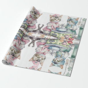 Kostbare Katzen in der Küche Geschenkpapier