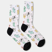 Kostbare Kawaii Cats Muster Socken (Rechts)
