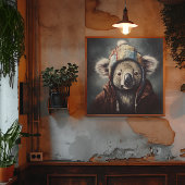 Kostbare Koala mit niedlichem Winterhut Poster