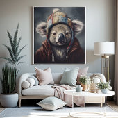Kostbare Koala mit niedlichem Winterhut Poster