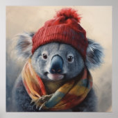 Kostbare Koala mit niedlichem Winterhut Poster (Vorne)