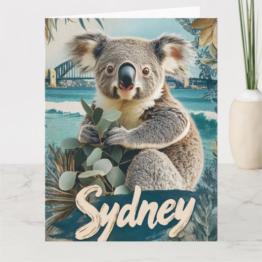 Kostbare Koala mit Sydney Harbour Bridge Karte (Vorderseite)