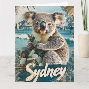 Kostbare Koala mit Sydney Harbour Bridge Karte