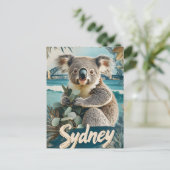 Kostbare Koala mit Sydney Harbour Bridge Postkarte (Stehend Vorderseite)