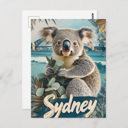 Kostbare Koala mit Sydney Harbour Bridge Postkarte (Vorne/Hinten)