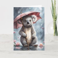 Kostbare Koala Umbrella Blume Illustration Blank