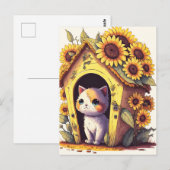 Kostbare künstlerische Darstellung Kitty Cat Illus Postkarte (Vorne/Hinten)