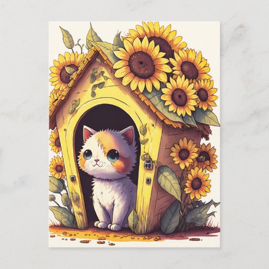 Kostbare künstlerische Darstellung Kitty Cat Illus Postkarte (Vorderseite)