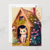 Kostbare künstlerische Darstellung Kitty Cat Illus Postkarte (Vorne/Hinten)