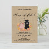 Kostbare, lustige, blumengeschmückte Cartoon in Li Einladung (Stehend Vorderseite)