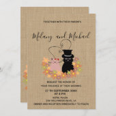 Kostbare, lustige, blumengeschmückte Cartoon in Li Einladung (Vorne/Hinten)