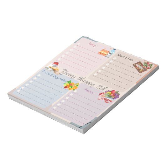 Kostbare, mehrfarbige Einkaufsliste Notizblock (Rotiert)