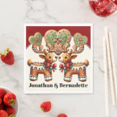 Kostbare Rentiere Liebe Serviette (Beispiel)