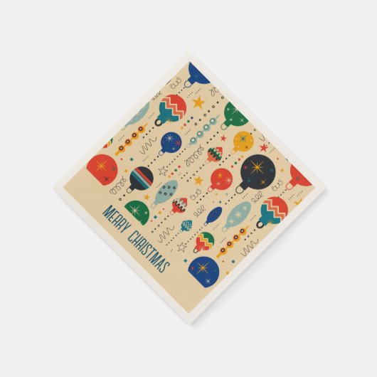 Kostbare Retro-Muster Ornamente Frohe Weihnachten Serviette (Ecke)