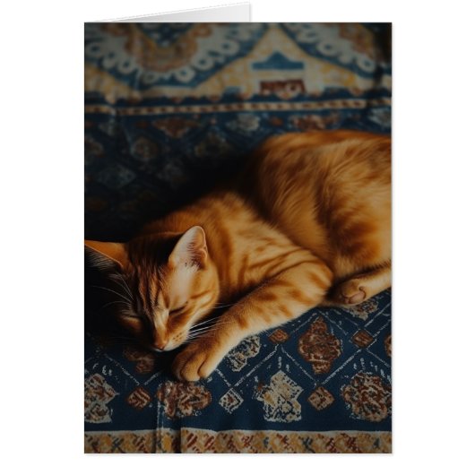 Kostbare Sleeping Ginger Cat Blank Inside Card (Vorne)