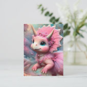 Kostbare Triceratops in einem rosa Kleid Postkarte (Stehend Vorderseite)
