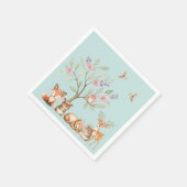 Kostbare Waldtiere Baby Shower Serviette (Ecke)