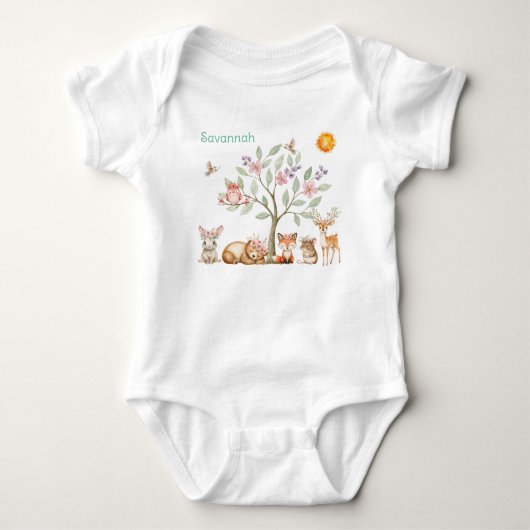 Kostbare Waldtiere Baby Strampler (Vorderseite)