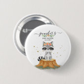 Kostbare Waschbären-Wildtier-Babyshow Button (Vorne & Hinten)
