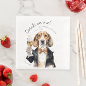 Kostbare Wasserfarbe für Beagle Wasser individuell Serviette (Beispiel)