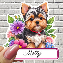 Kostbare, Yorkshire & bunte Blume Aufkleber